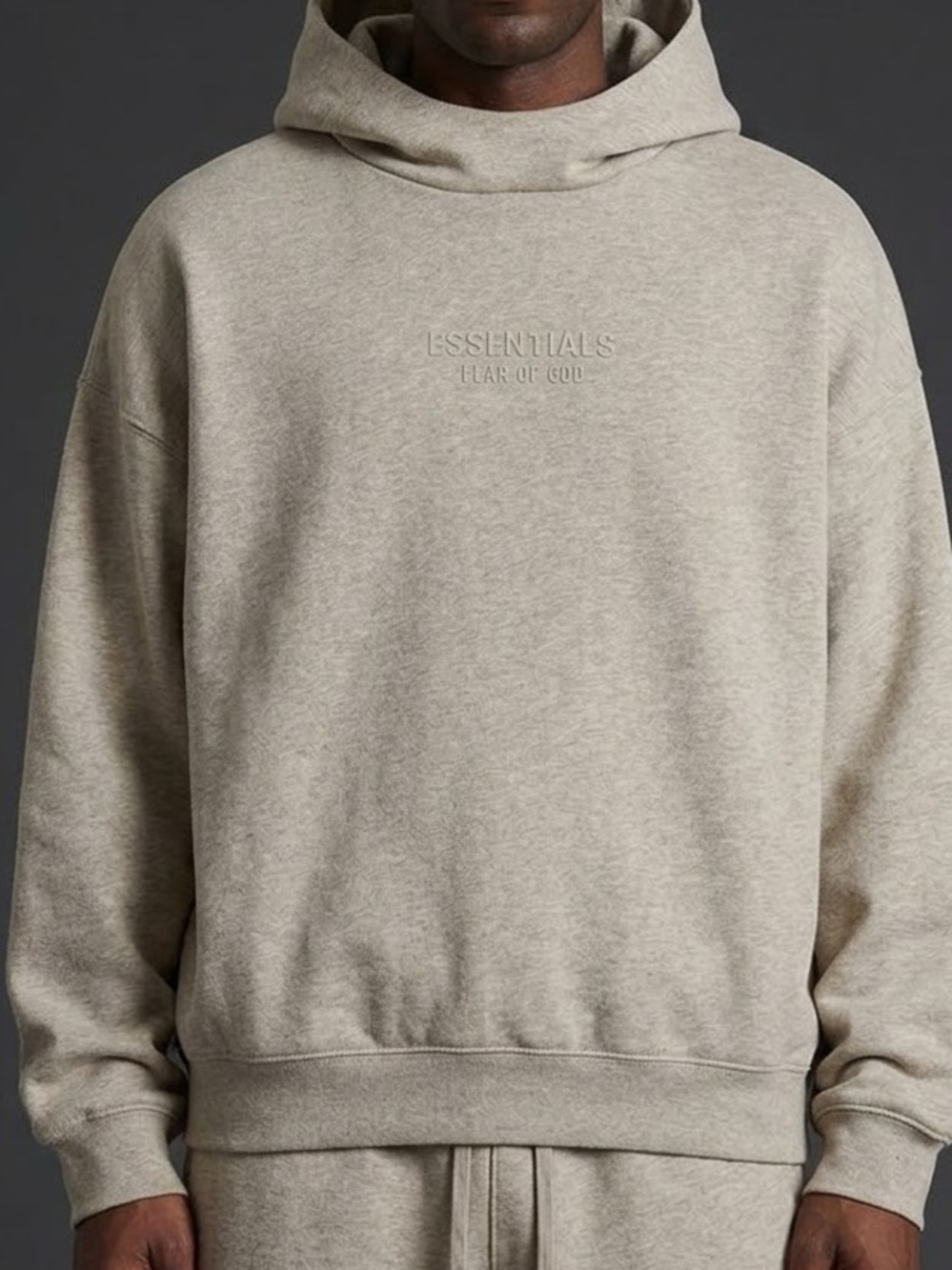 Fear of God Essentials Oatmeal Hoodie Men Size Small